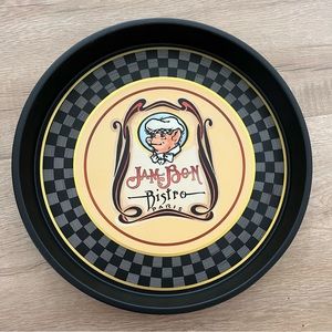 Vintage 1980s department 56 Jam Bon Bistro Paris Tin‎ serving Tray black 12” NWT